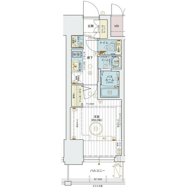 エステムコート新神戸2駅前山手の間取り