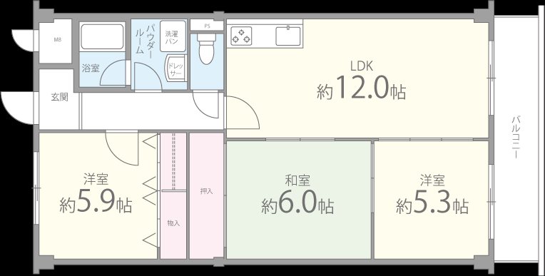 リーヴァ三日市の間取り