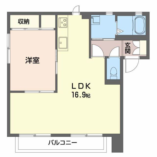 下関市筋ケ浜町のアパートの間取り