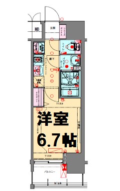 プレサンス立売堀ベルヴィルの間取り