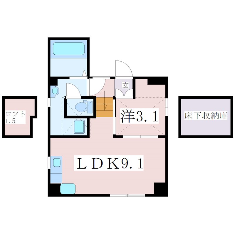 鹿児島市松原町のマンションの間取り