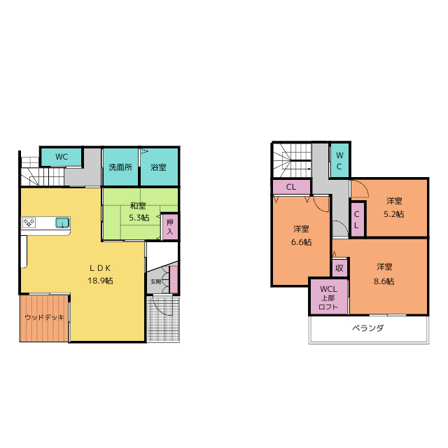 多加木３丁目戸建の間取り