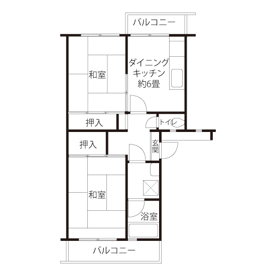 JKK東京 昭島田中町23 -503の間取り