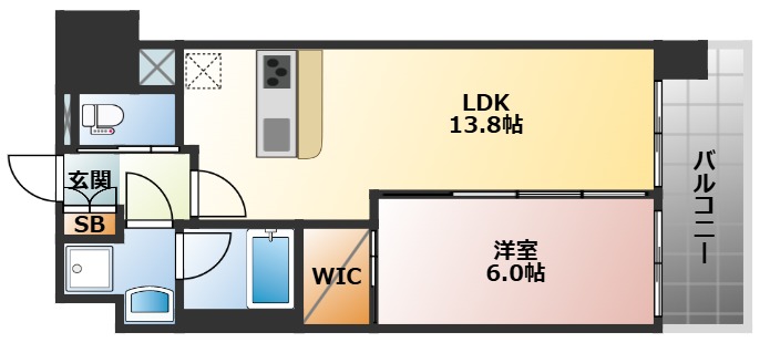 【グランカーサ難波元町の間取り】