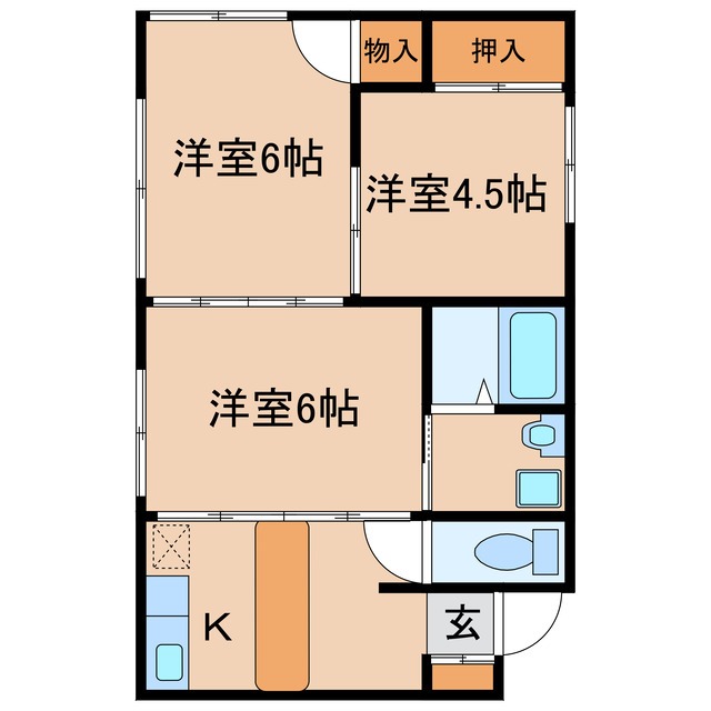 大峯アパートの間取り