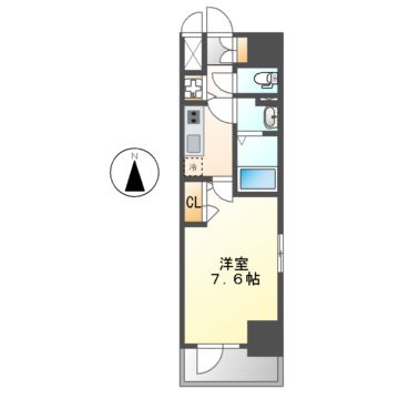 名古屋市中区大須のマンションの間取り