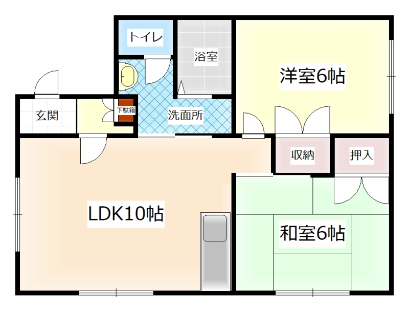 岩見沢市鳩が丘のアパートの間取り