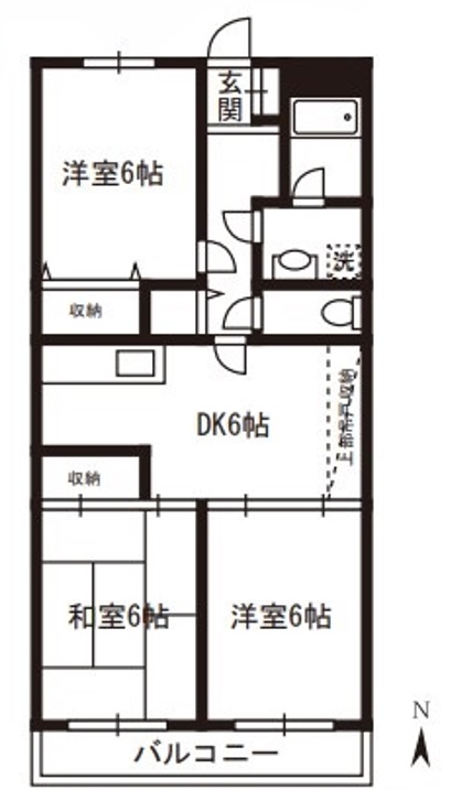 葛飾区お花茶屋のマンションの間取り