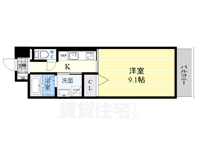 尼崎市神田北通のマンションの間取り