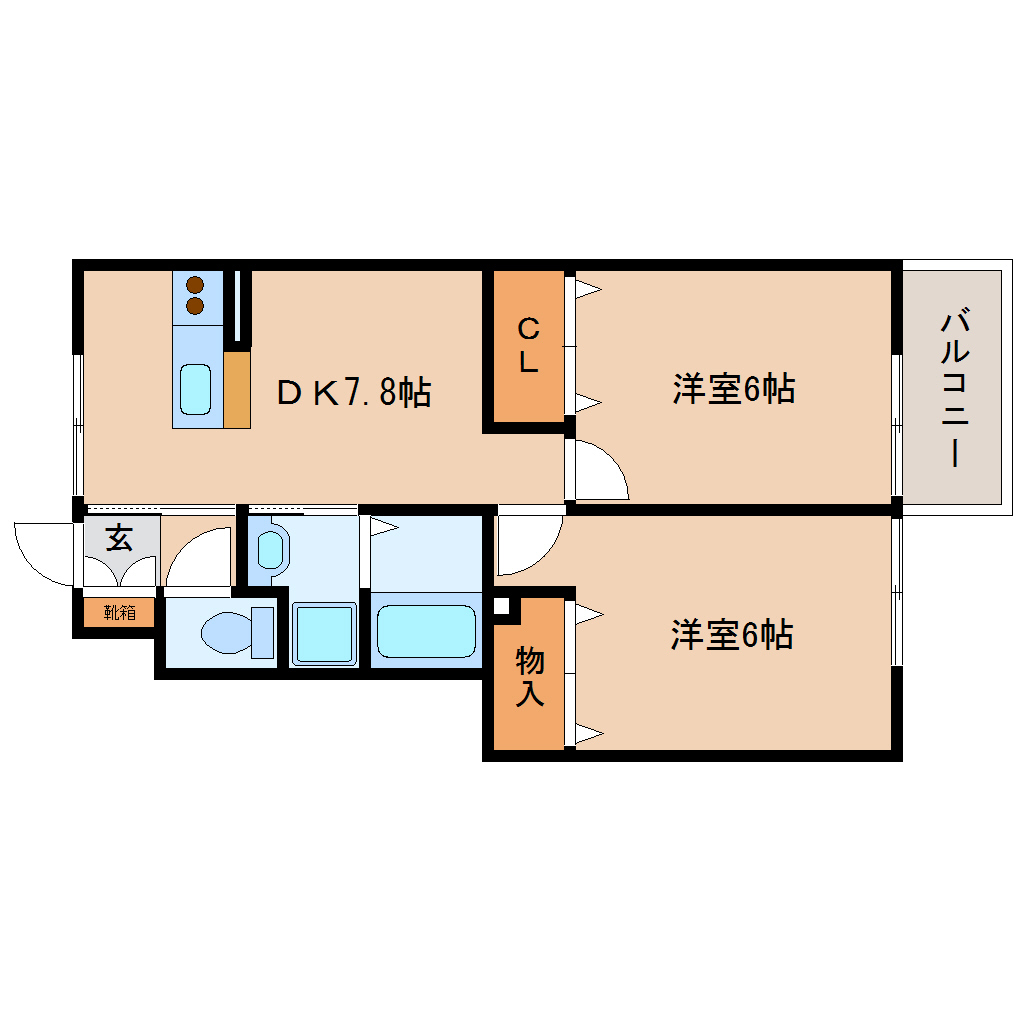 焼津市石津のアパートの間取り