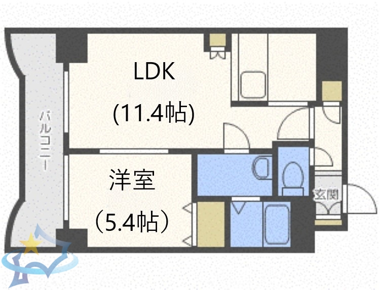 札幌市中央区南一条東のマンションの間取り