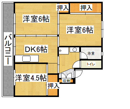 ビレッジハウスいなつき2の間取り