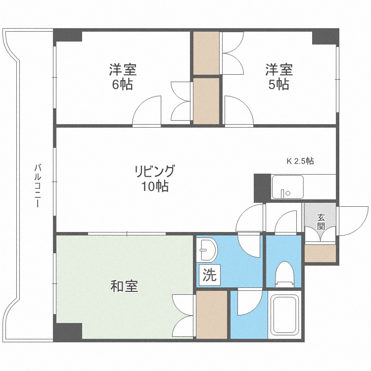 札幌市中央区双子山のマンションの間取り