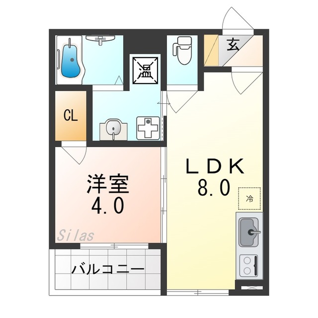 堺市堺区遠里小野町のアパートの間取り