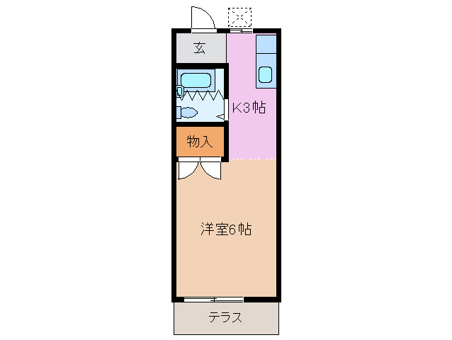 鈴鹿市庄野共進のアパートの間取り