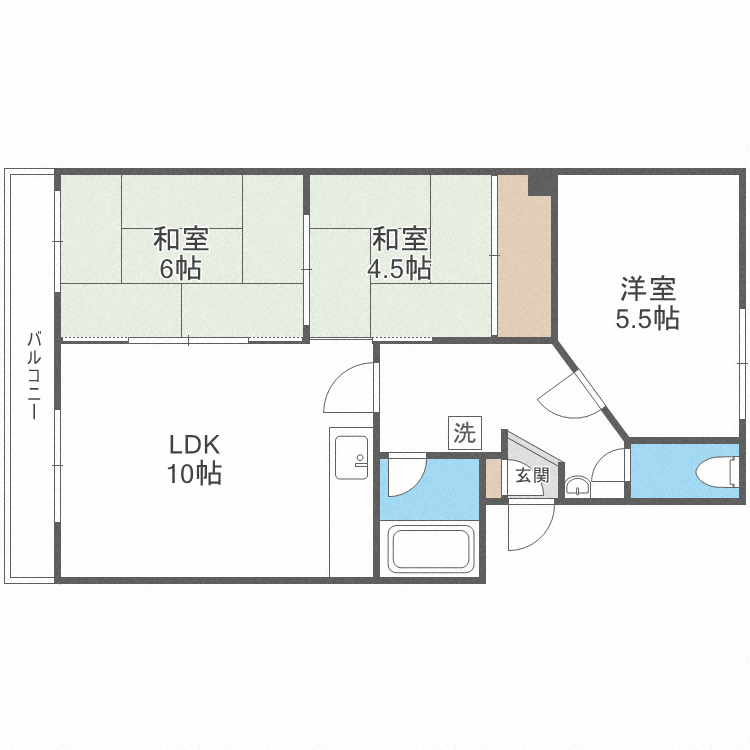 札幌市白石区本通のマンションの間取り