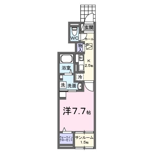 大崎市古川塚目のアパートの間取り