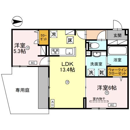 大阪市住吉区遠里小野のアパートの間取り