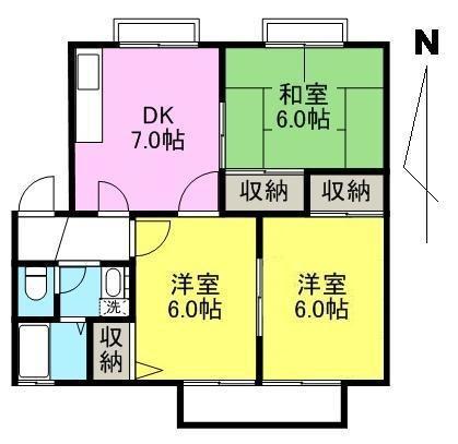 高松市牟礼町大町のアパートの間取り