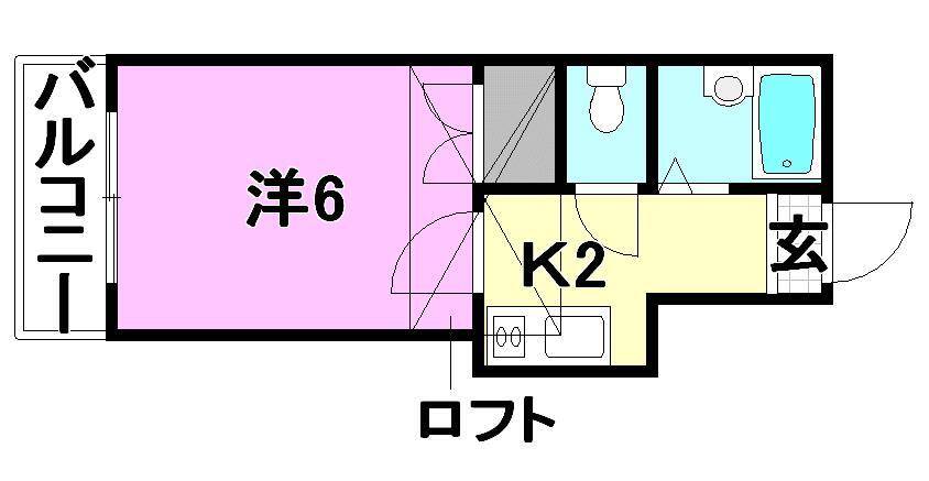 松山市中村のアパートの間取り