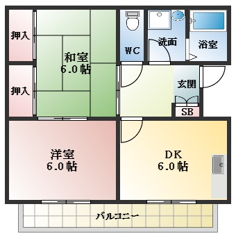 富田林市加太のマンションの間取り