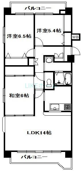 八千代市大和田新田のマンションの間取り