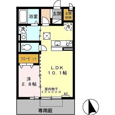 岐阜市長良のアパートの間取り