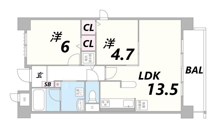 姫路市阿保のマンションの間取り