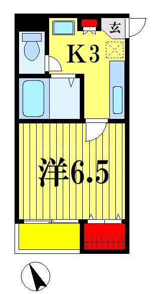 松戸市緑ケ丘のアパートの間取り