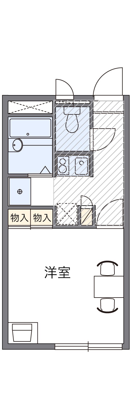 岡山市東区浅越のアパートの間取り