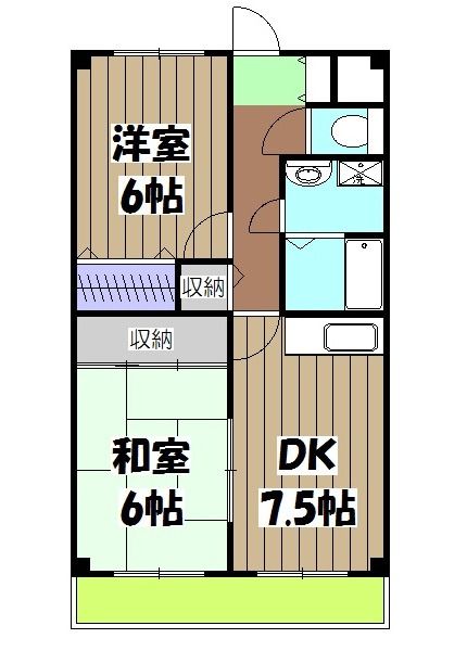 京都市右京区西京極三反田町のマンションの間取り