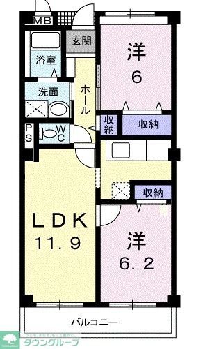 平塚市西真土のマンションの間取り