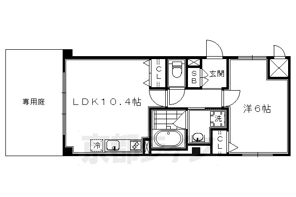 京都市南区上鳥羽北島田町のマンションの間取り