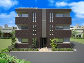 エントランス　お洒落な建物デザイン※パース