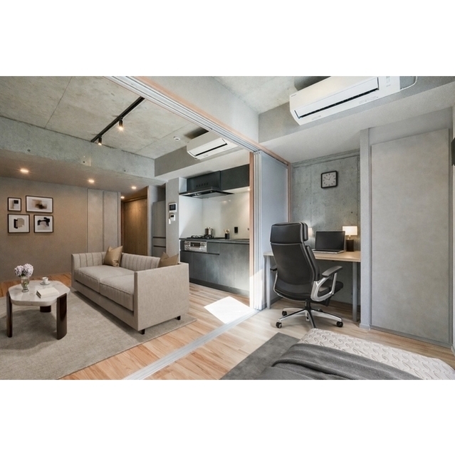 居室・リビング　家具・調度品等はＣＧ加工です。実際の賃貸