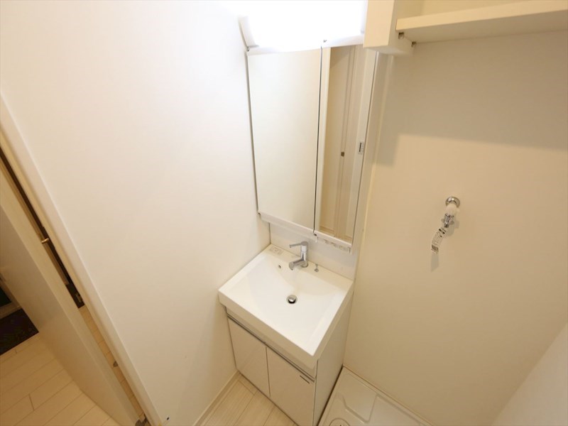 洗面設備　脱衣所　独立洗面台（シャンプードレッサー付）収納スペース有