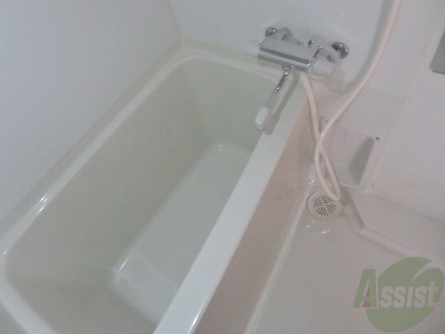 バス・シャワールーム　バスルームは狭すぎず、シャワーも浴びやすそうです。