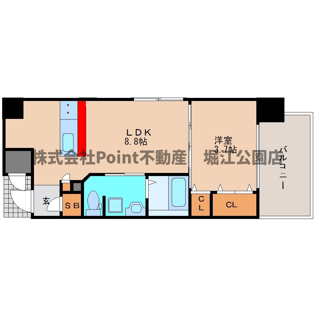 地下鉄長堀鶴見緑地線 西長堀駅 徒歩9分 10階建 築11年の間取り写真