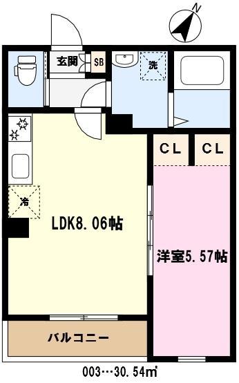 東武野田線 八木崎駅 徒歩4分 3階建 築1年の間取り写真