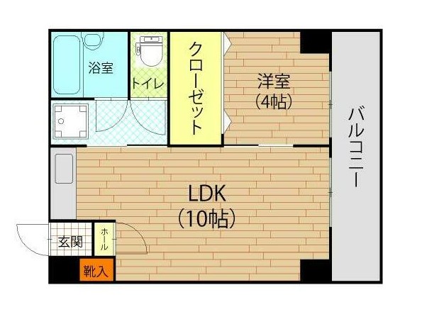 鹿児島市電唐湊線 都通駅 徒歩9分 5階建 築42年の間取り写真