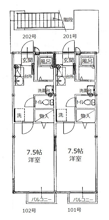 ジュネス千日Bの間取り