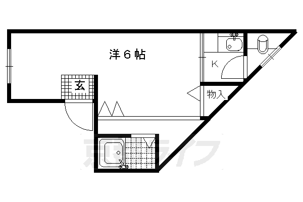 京都市伏見区深草下川原町のマンションの間取り