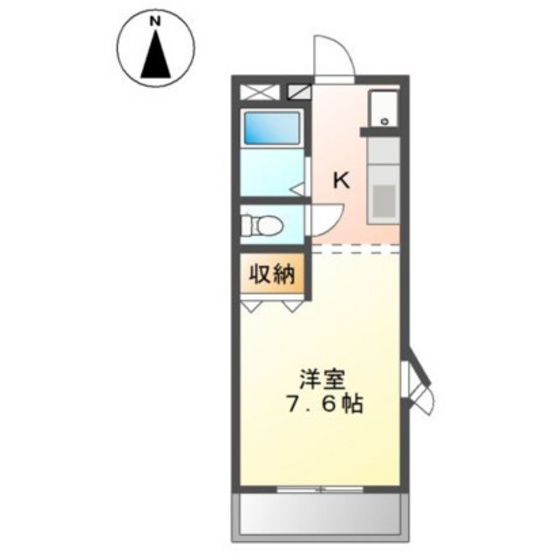 岡山市中区福泊のアパートの間取り