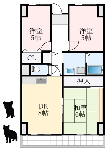 河内長野市小山田町のマンションの間取り