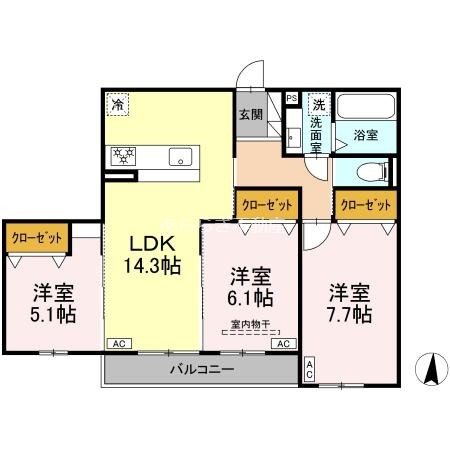 浜松市中央区上西町のアパートの間取り