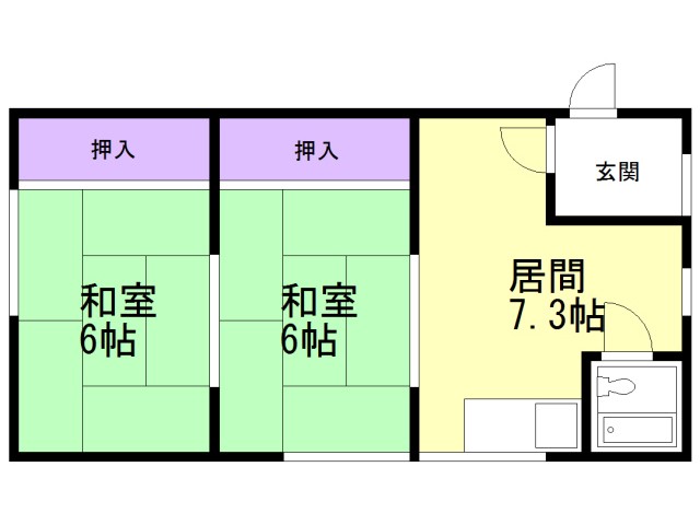 函館市人見町のアパートの間取り