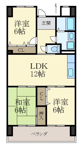 グリーンヒル波分の間取り