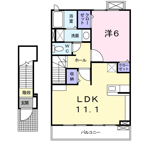 八戸市小田のアパートの間取り