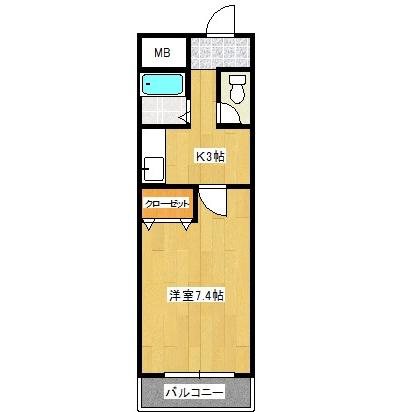 下関市吉見新町のアパートの間取り