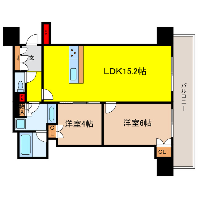 クレヴィアタワー大阪本町の間取り